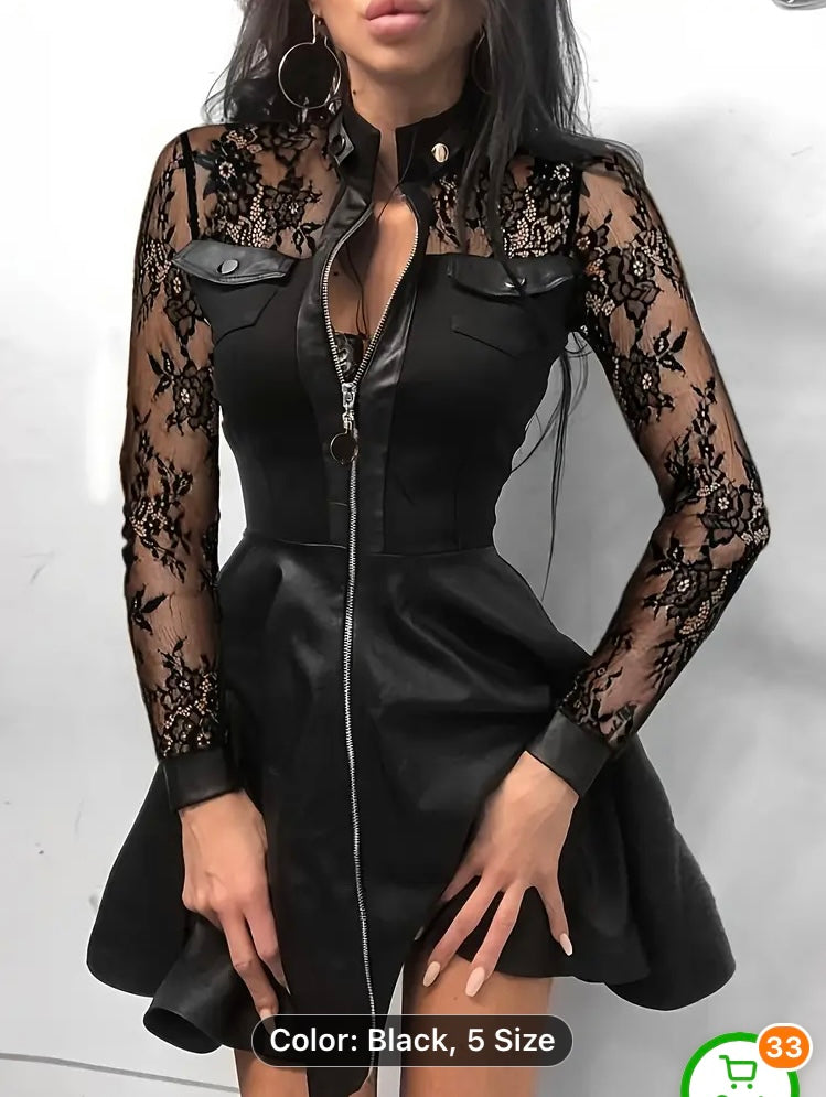 Elegant Black Lace Dress